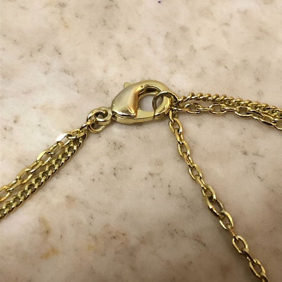 Dior ディオール CDロゴ ダブル チェーン ネックレス ゴールド - メルカリ