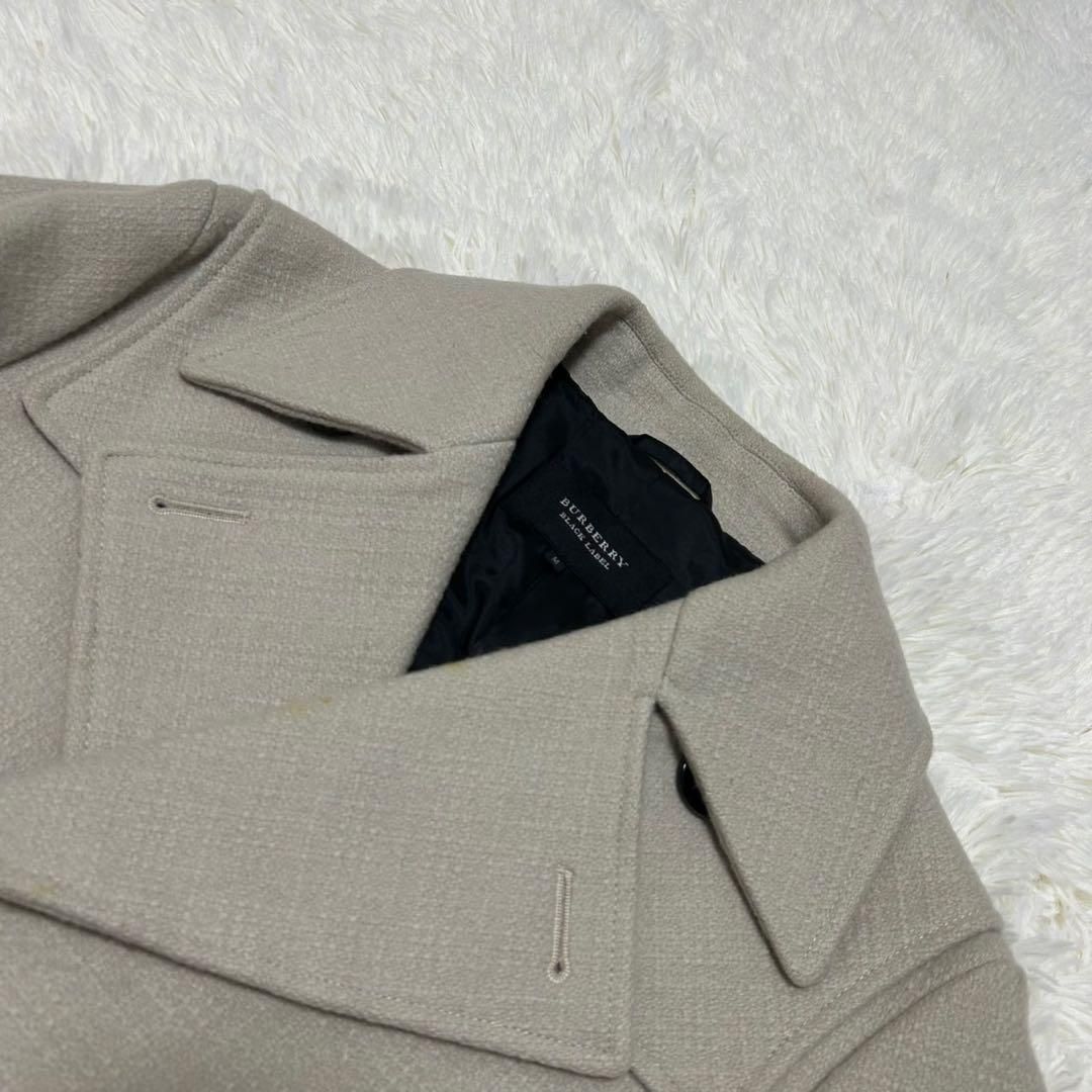 新品 BURBERRY BLACK LABEL バーバリー Pコート ラムウール 美品/M】BURBERRY BLACKLABEL バーバリー ブラックレーベル ピーコート