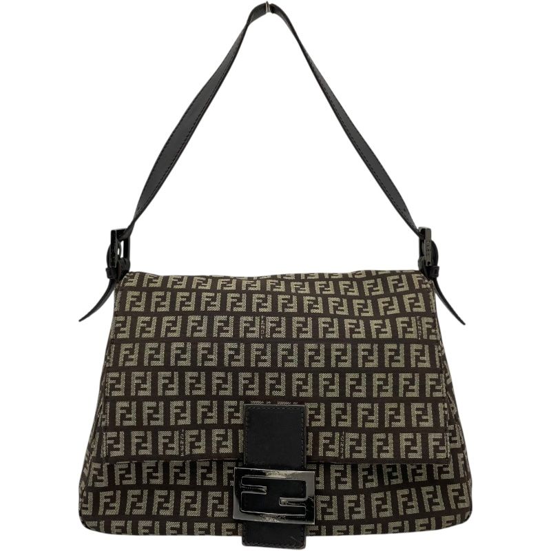 フェンディ FENDI ズッキーノ ショルダーバッグ 8 BR 001 ブラウン ナイロンジャガード レディース