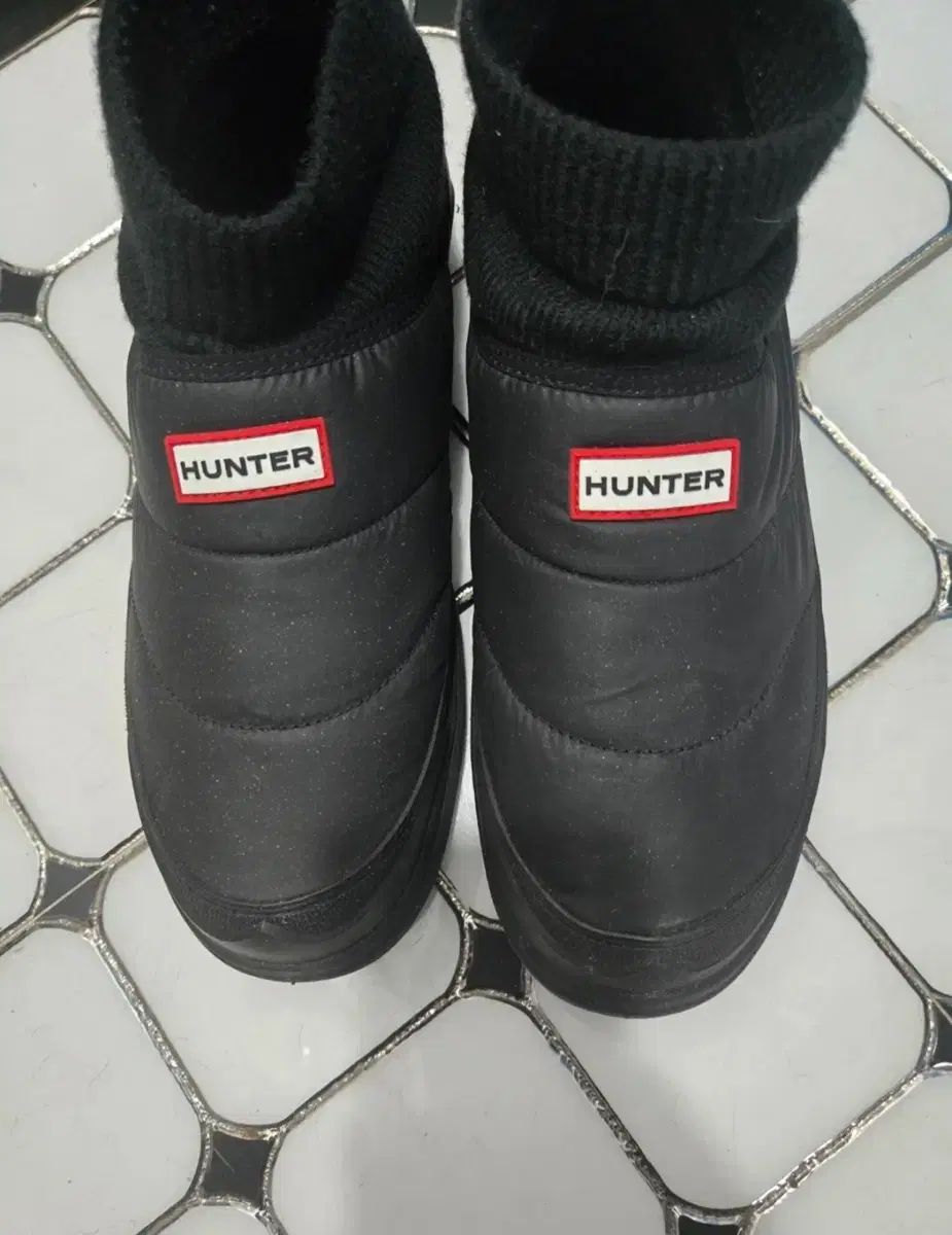 ハンター ダウン ニット カフ ブーツ ブラック インソール