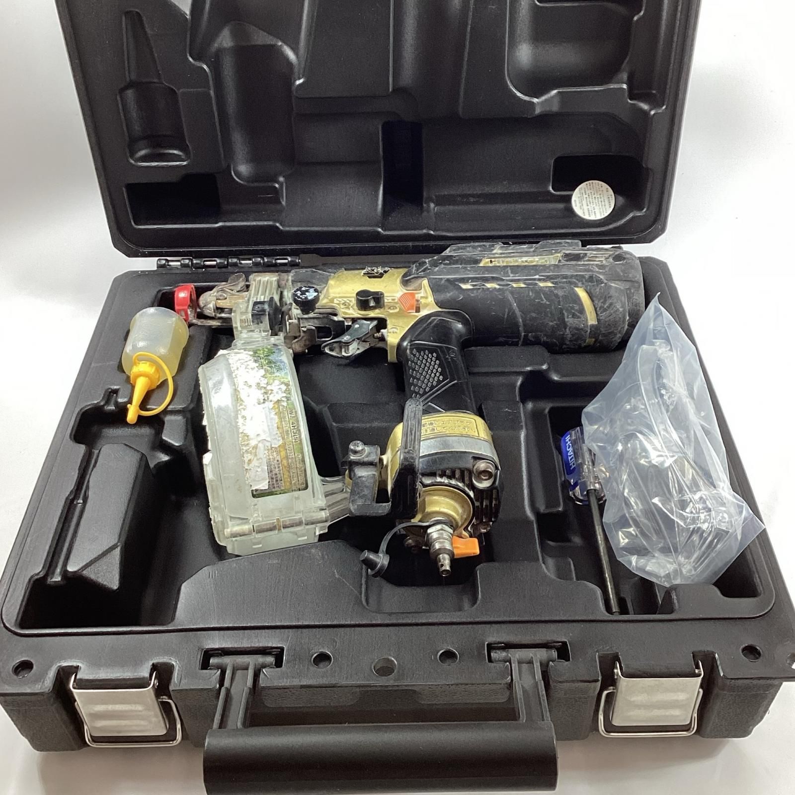 HITACHI 日立 エア釘打ち WF 4 H 3 ブラック ゴールド ケース付 高圧 41 mm