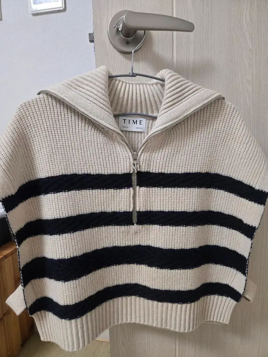 TIME ストライプ カシミアニット ベスト