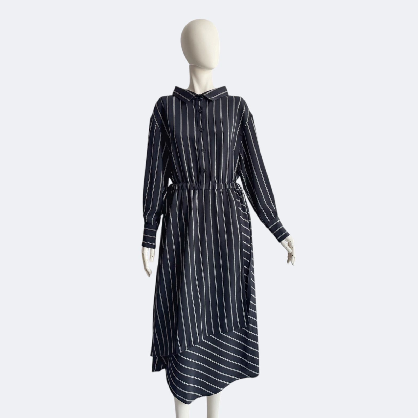 ADORE/アドーア/クールストライプワンピース/38 ADORE アドーア ストライプ ワンピース ロング ネイビー×ホワイト
