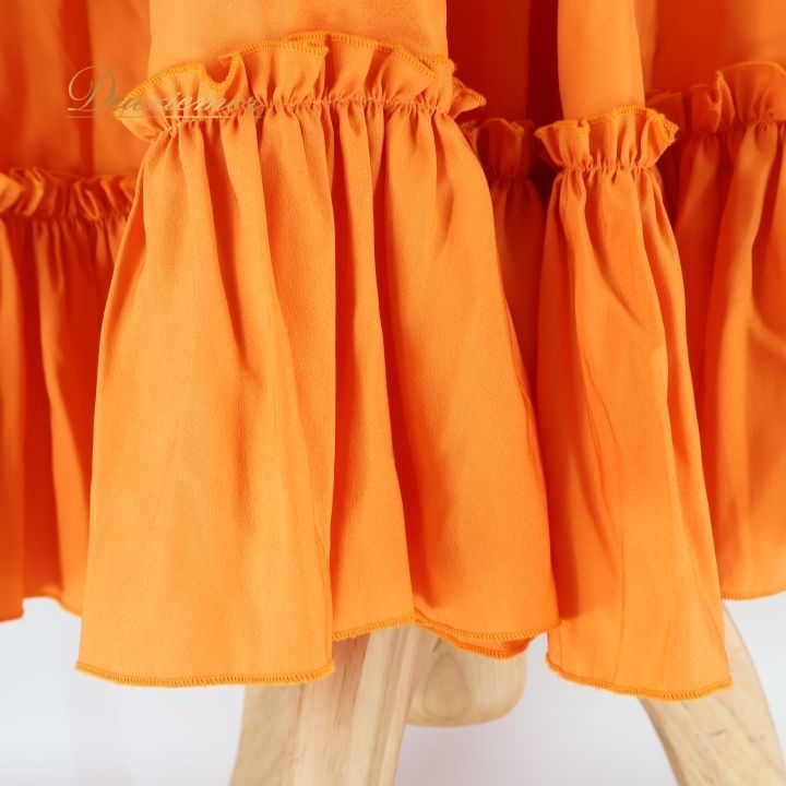 フラメンコ 衣装 ペチコート ファルダ スカート オレンジ ボランテ