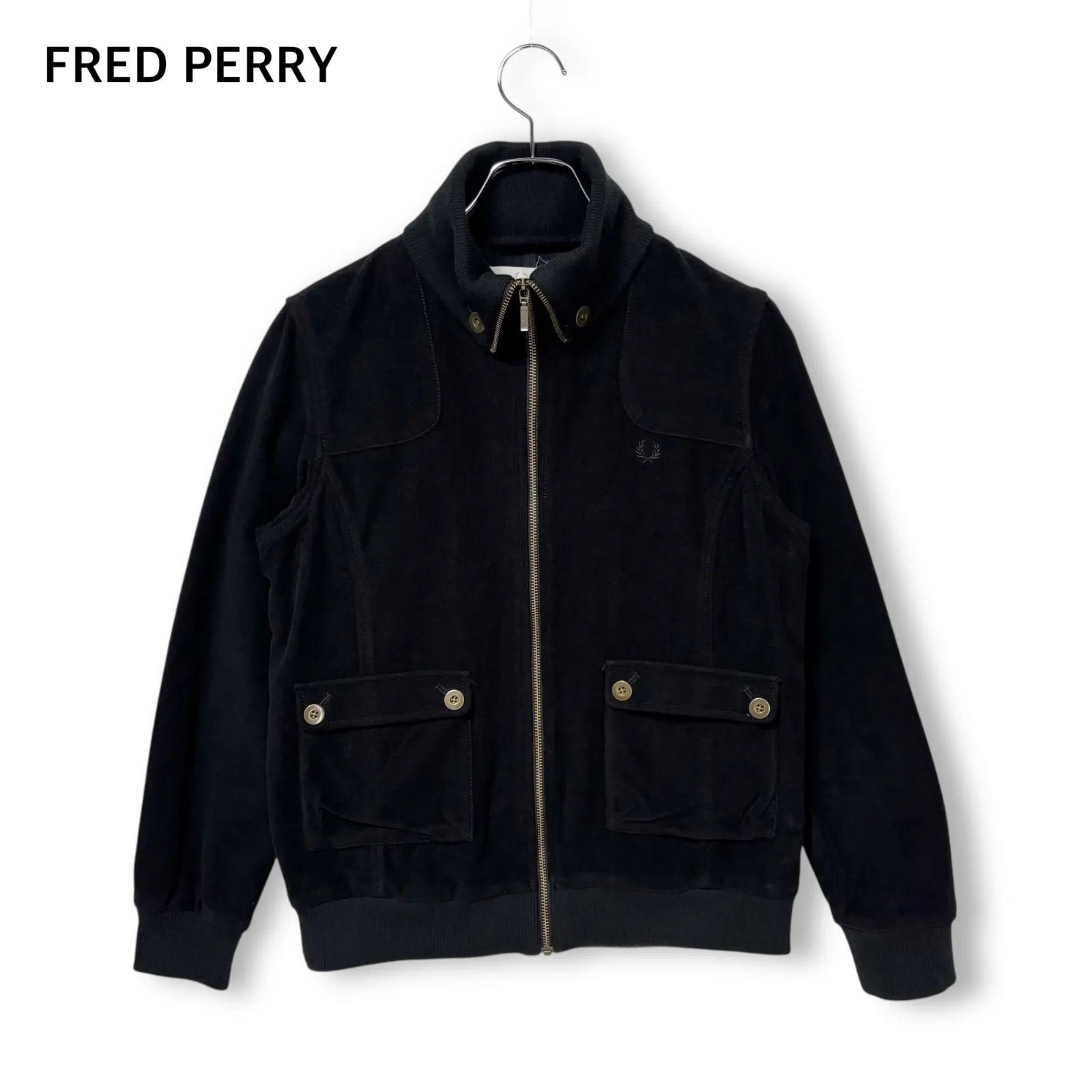 フレッドペリー FRED PERRY フルジップ ハイネック コットン ブルゾン