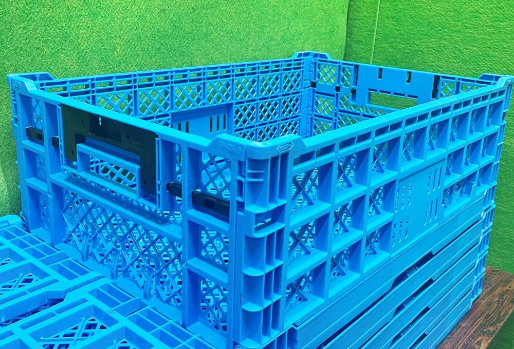 10台セット サンコー 折りたたみコンテナ EP 42 A B ブルー 1010