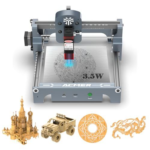 ACMER S1 レーザー彫刻機 3500mW 入門 初心者 高精度 ミニ 彫刻機
