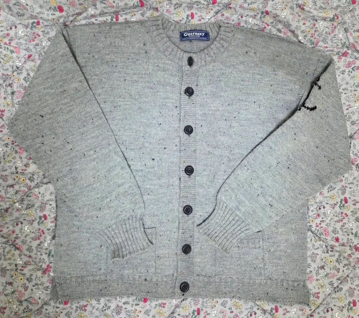 ガンジーウーレンズ フィッシャーマン カーディガン ダークグレー 46