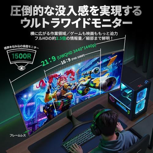 発売セール】cocopar モニター 34インチ UWQHD USB Type-C 曲面