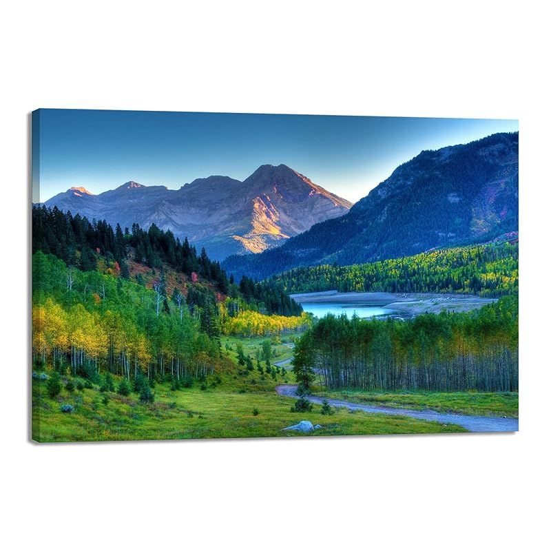 新品】 山 森 アートパネル 森林 緑色 自然風景 ポスター 風景画