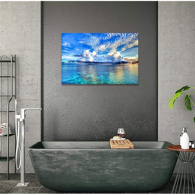 Shyamic 海 光 絵画 モダン 海の風景 海の絵 海 海アート 癒し 風景