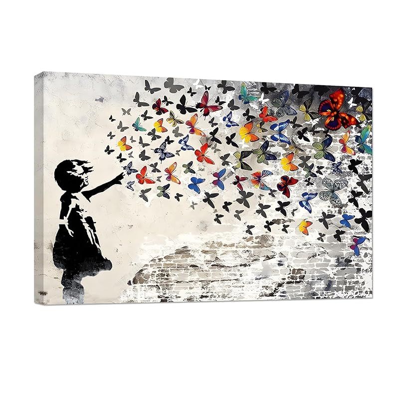 新品】 バンクシー 女の子 胡蝶 ポスター 絵画 アートパネル アート