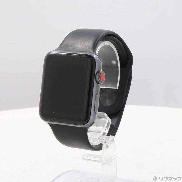 〔 品〕 Apple Watch Series 3 GPS Cellular 42 mm スペースグレイアルミニウムケース ブラックスポーツバンド 198