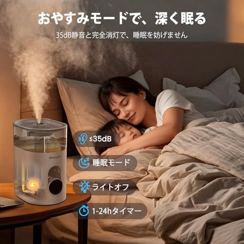 加湿器 蒸汽式 大容量 6 L 2025新登場 加?式 自動加湿調整 ハイブリッド スチーム式 除菌 空気清浄機能 最大加湿 450毫升 省エネ 湿度センサー スリープモード タンク持ち上げ可 上から給水 1 24 hタイマー 360°回 d 8865 a