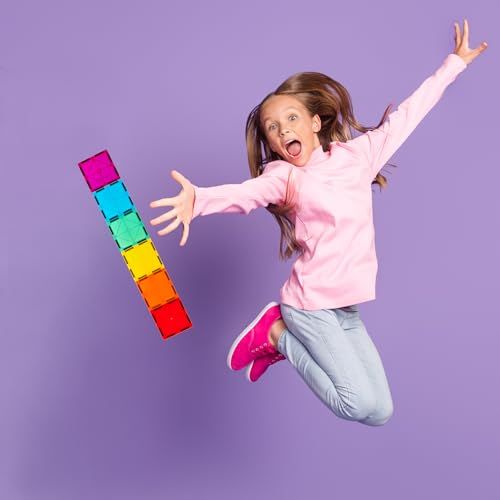 Gemmicc 136 PCS マグネットタイル 積み木ブロック 子供用 STEM認可 教育玩具 マグネットパズル 積み木 男の子 女の子用 2台の車が付属していますpo 5 ebb fc 3