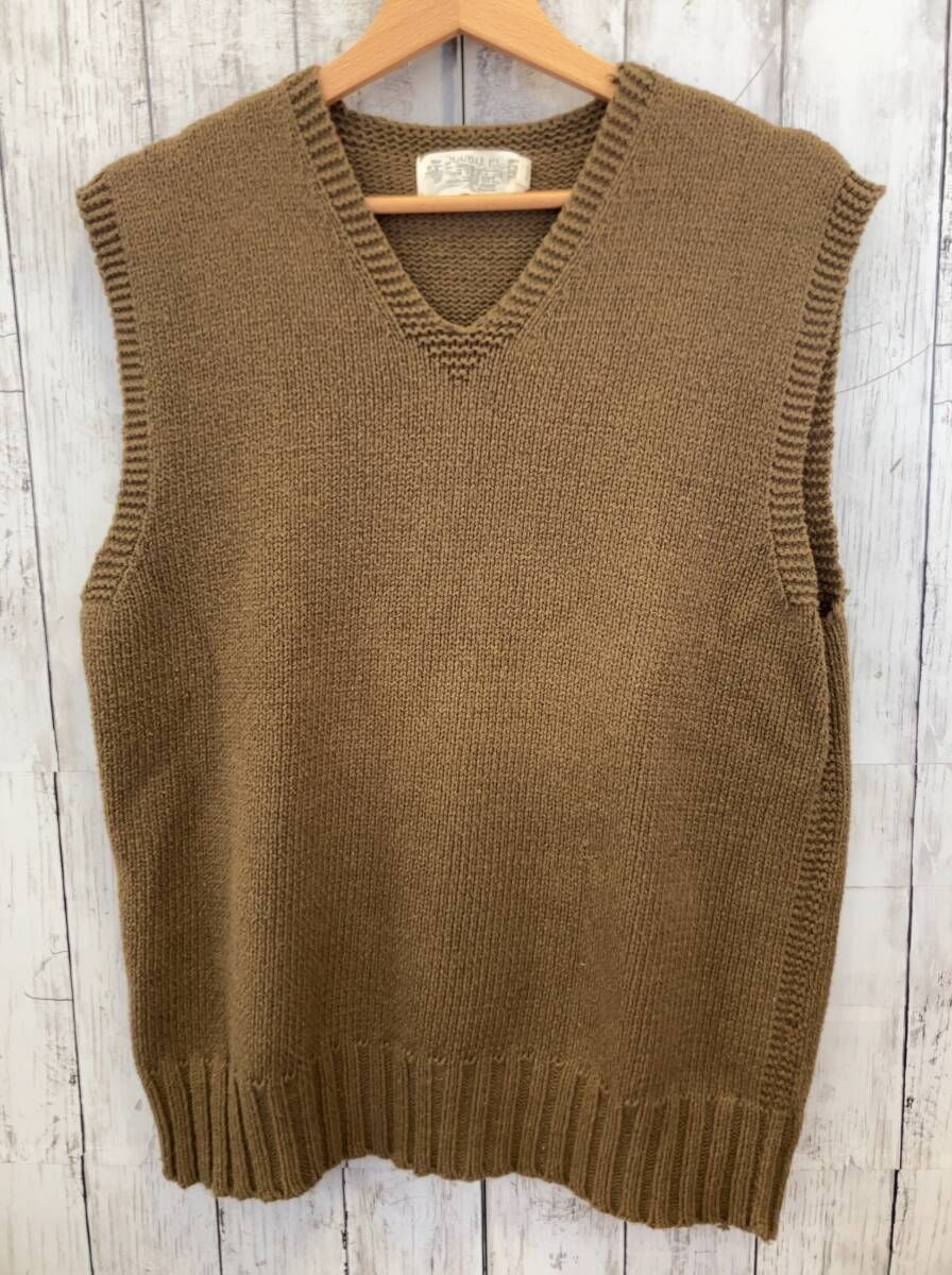 RRL RALPH LAUREN ダブルアールエル ラルフローレン ニットベスト ポケット欠損 カーキ Vネック