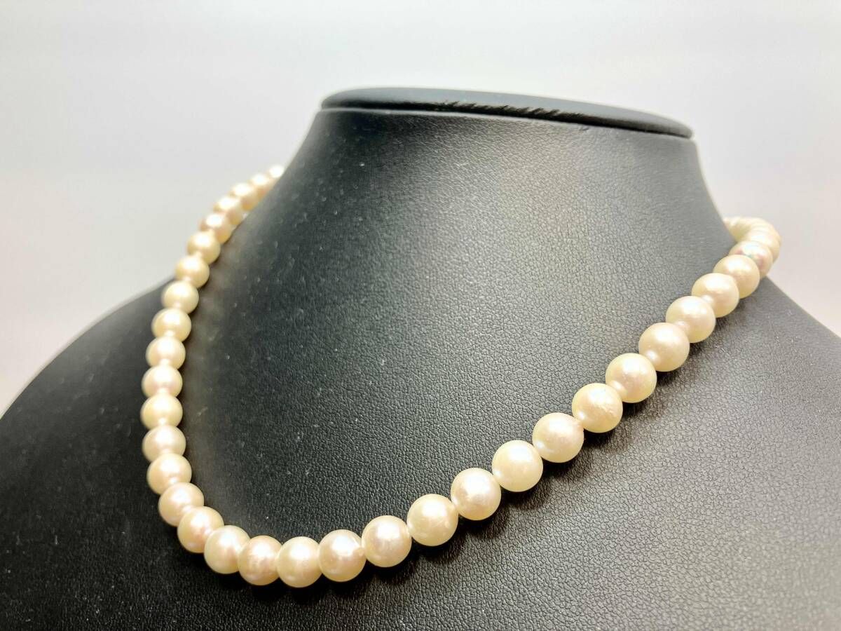 パール ネックレス 留め具シルバー 鑑別書付き 本真珠のネックレス 留め金 シルバー