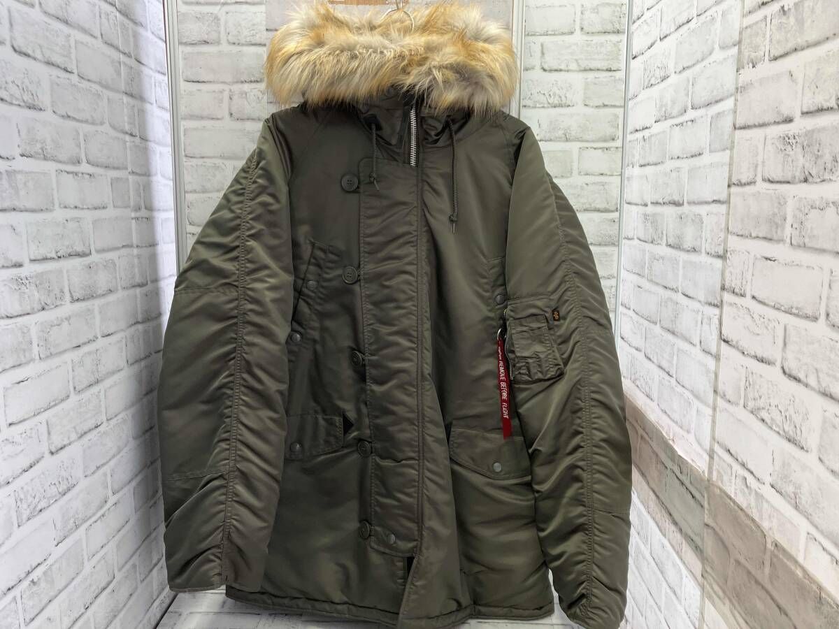 ALPHA N 3 B フライトジャケット カーキ L アルファ ビッグサイズ 20094 6576