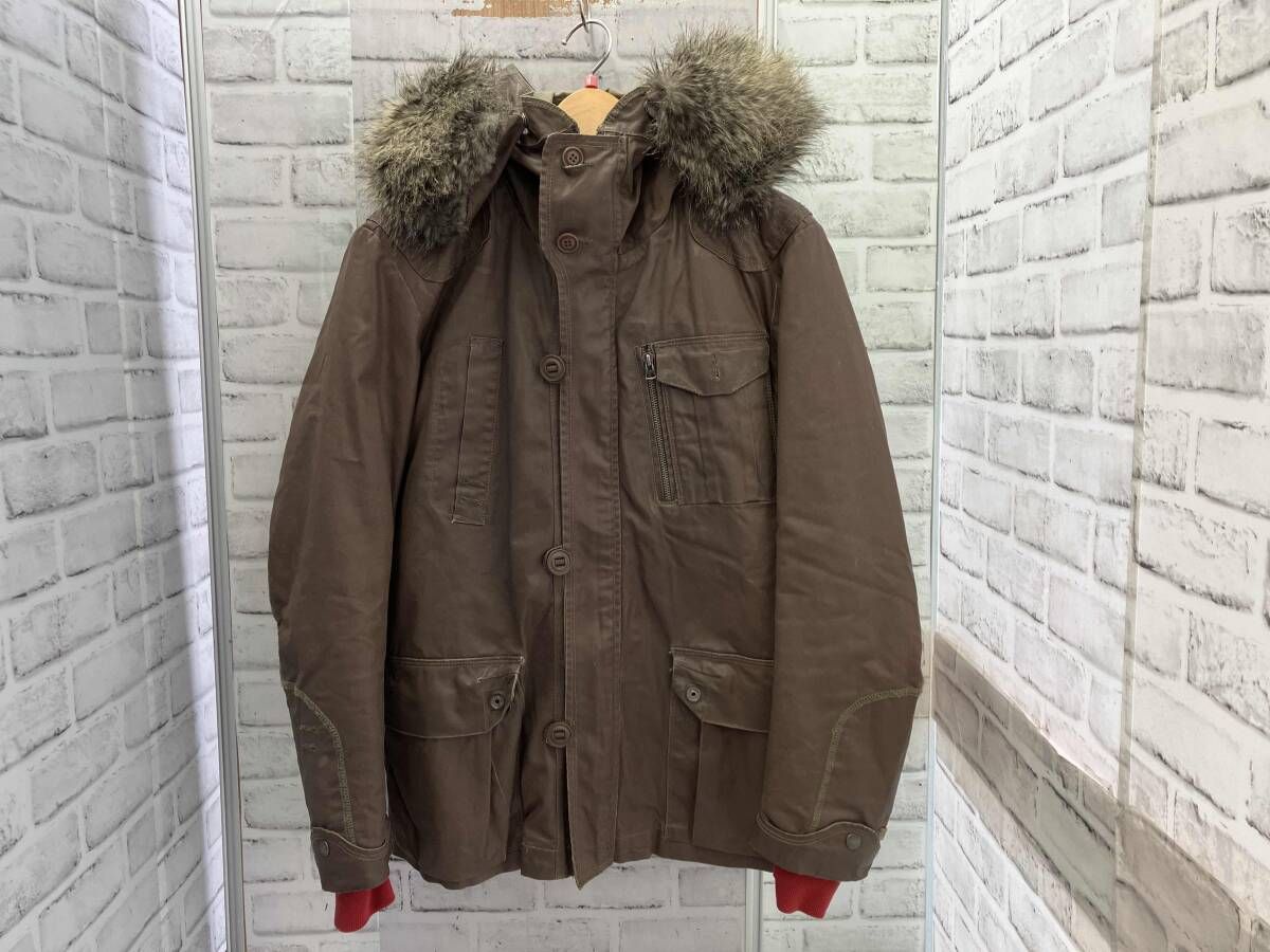 DIESEL モッズコート ライナー付き Mサイズ カーキ ライナーレッドカラー ディーゼル コットン