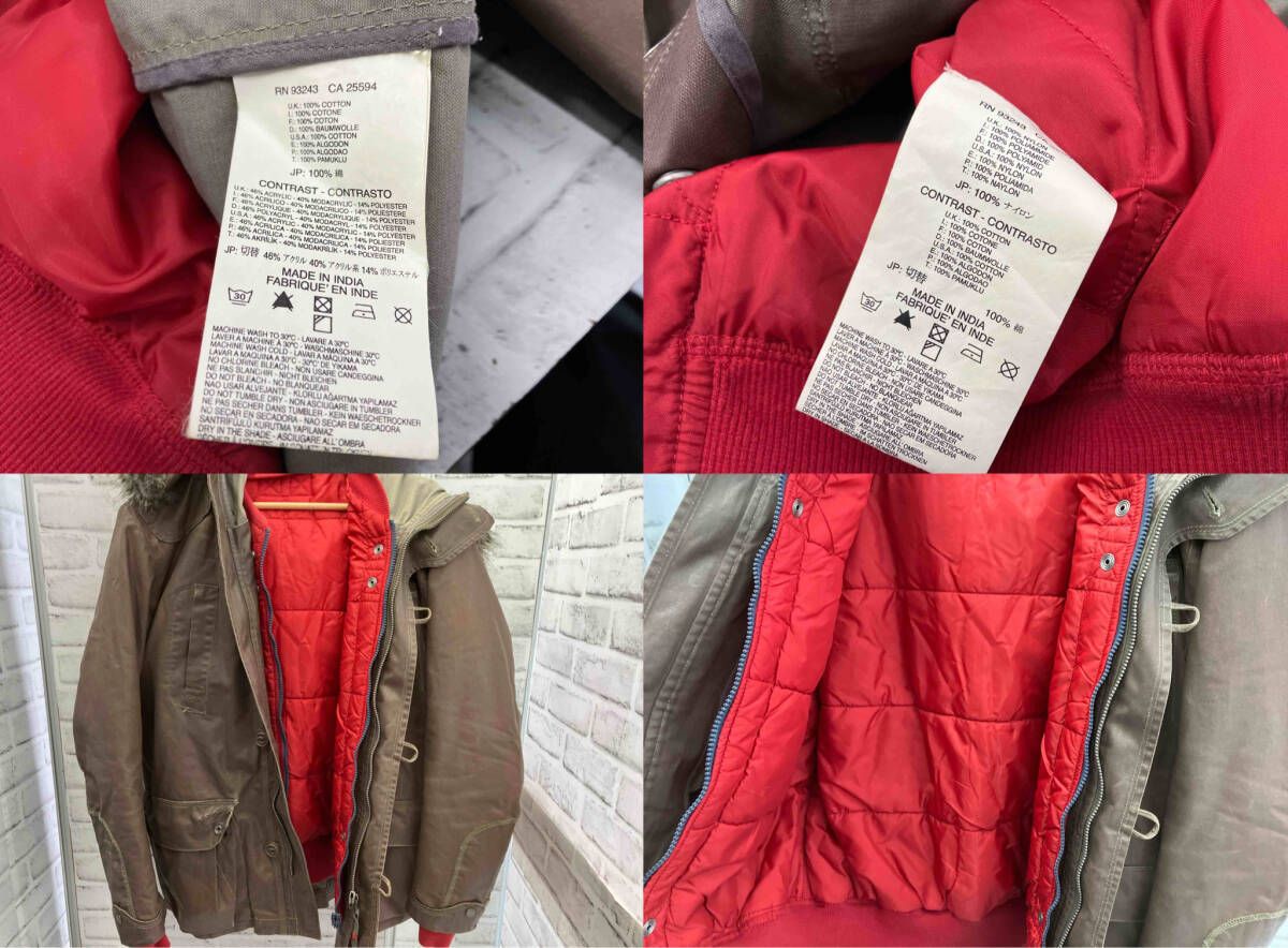 DIESEL モッズコート ライナー付き Mサイズ カーキ ライナーレッドカラー ディーゼル コットン その他 ジャケット アウター メンズ