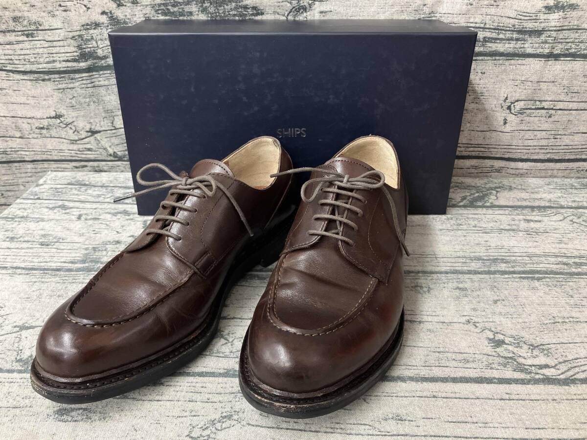 き SHIP シップス ローファー 1069 ノルウェージャン Uチップ ブラウン 27 cm