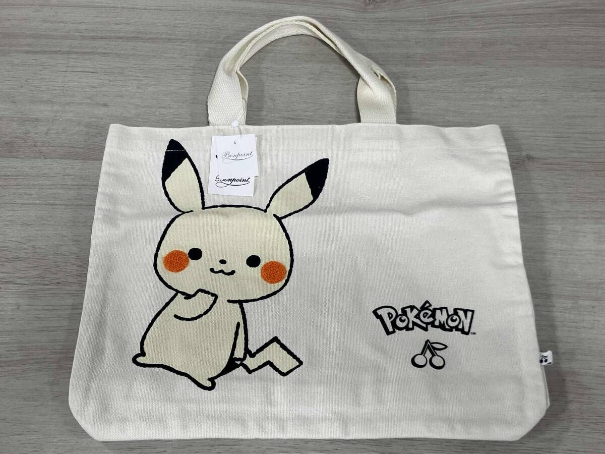 Bonpoint/ボンポワン/トートバッグ/×Pokemon/ピカチュウ/ホワイト