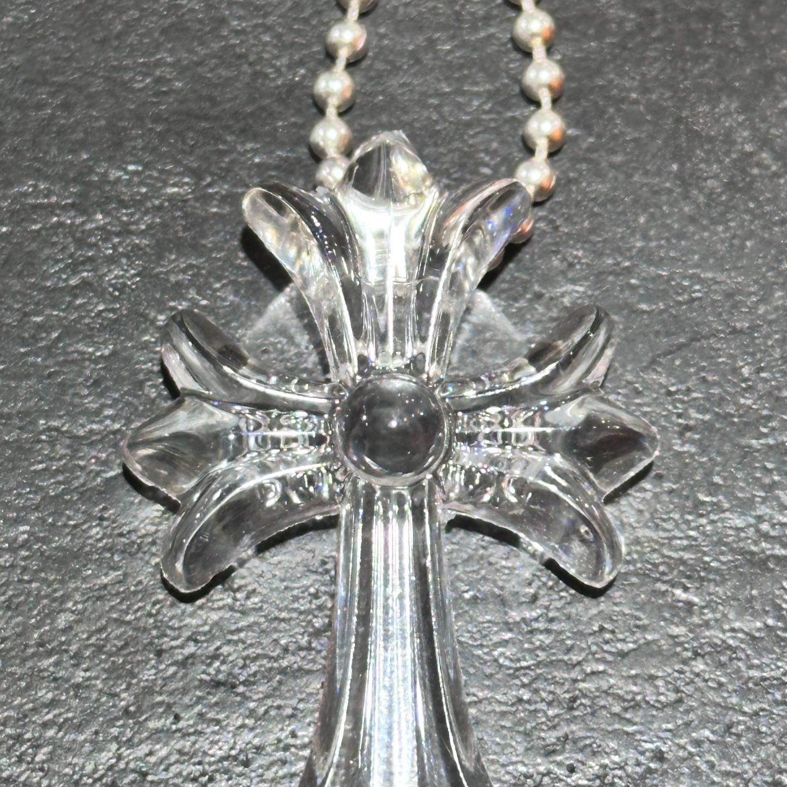  ♥ CHROME HEARTS ラバーネックレス シリコン クロス ネックレス クロムハーツ クリア F 6136 M ネックレス アクセサリー