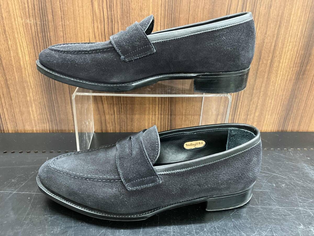 GEORGE ジョージクレバリー ローファー スエード 26 cm メンズ コインローファー ブラック