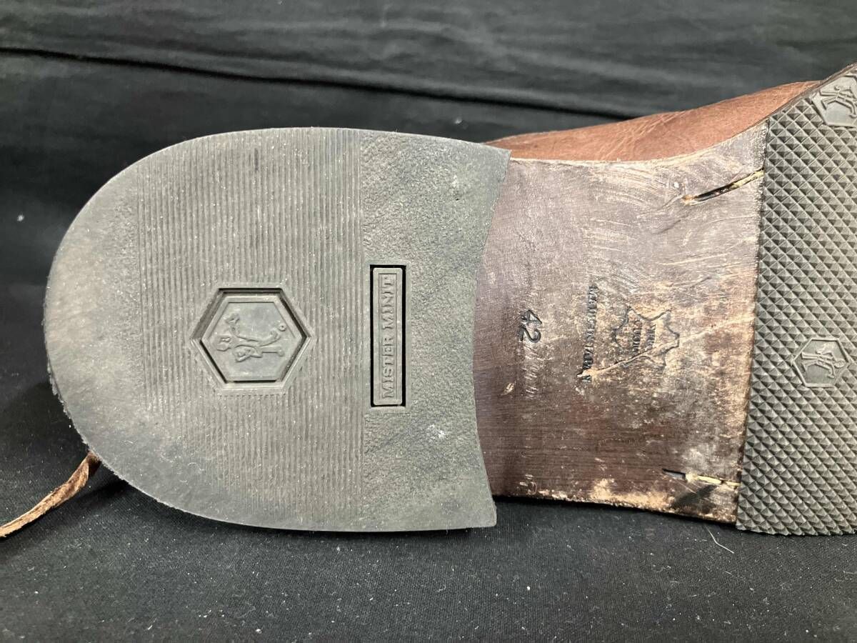  PADRONE パドローネ イタリア製 バックジップアップ レザーブーツ ブラウン サイズ42 その他 靴