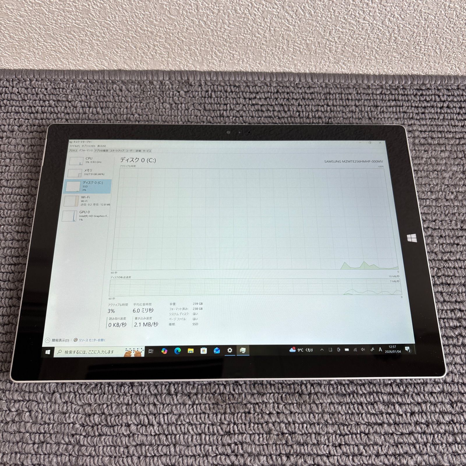 surface Pro 3 i5-4300U メモリ8GB SSD 256GB Win10 タッチ機能 - メルカリ