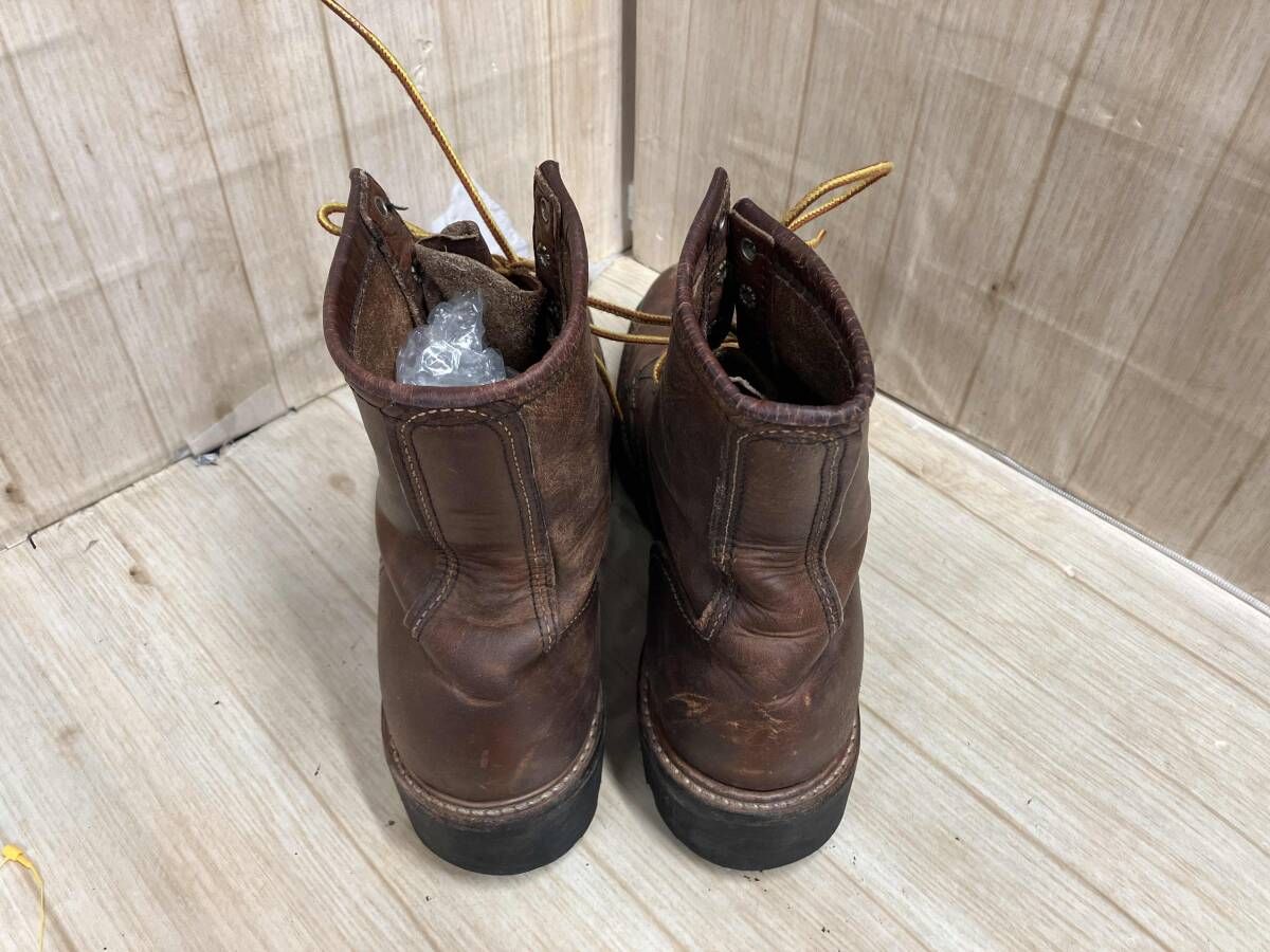  RED WING レッドウィング ロガーブーツ ブラウン レザー 28 cm相当 70 s 四角犬 難あり その他 ブーツ 革靴
