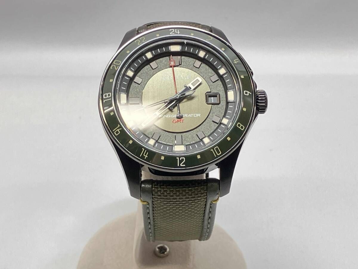 BOX付 TRUME トゥルーム ME 25 UAAO カーキ オートクォーツ 腕時計
