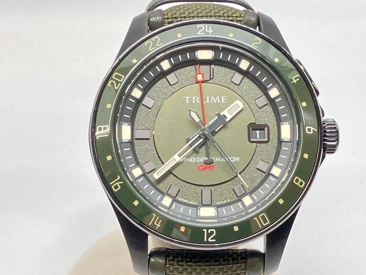 BOX付 TRUME トゥルーム ME 25 UAAO カーキ オートクォーツ 腕時計