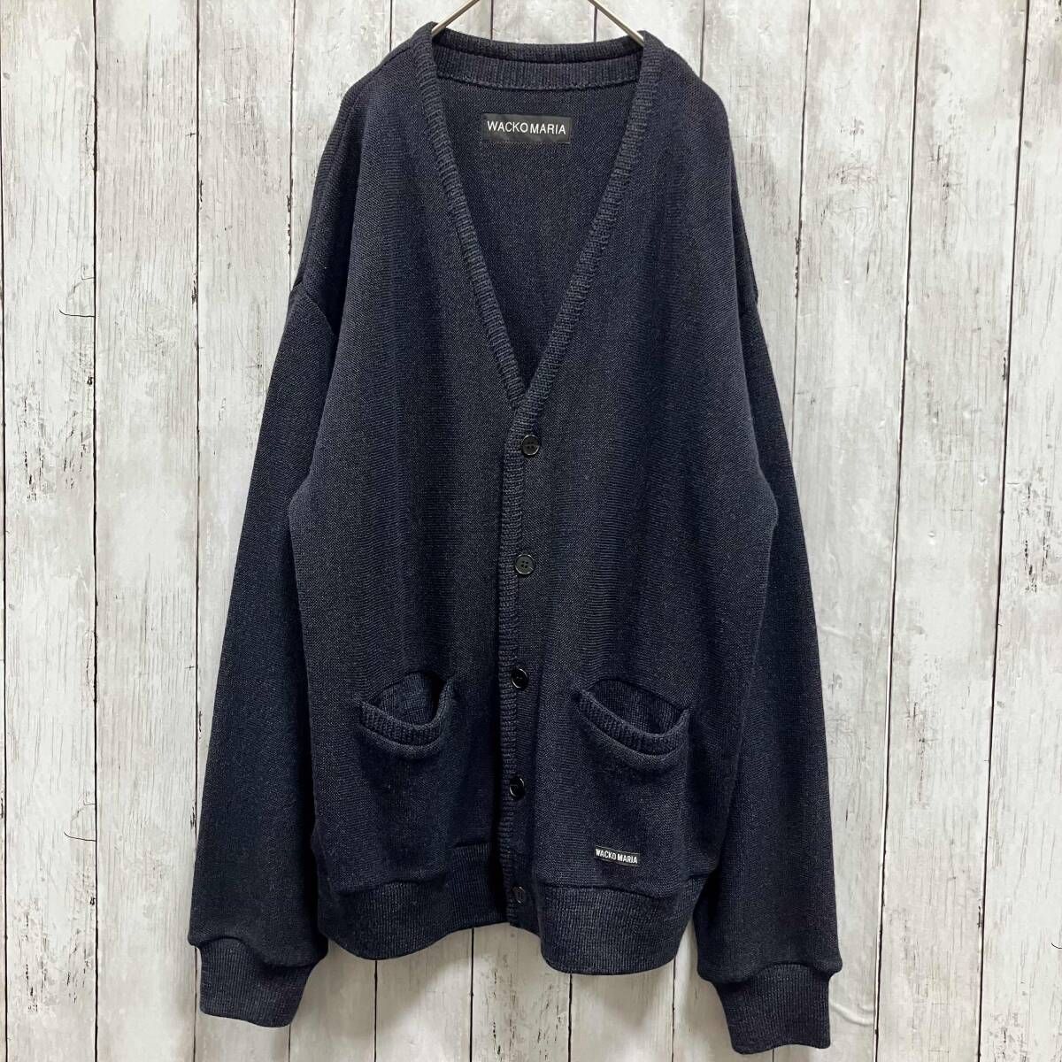 WACKO MARIA カーディガン CLASSIC KNIT CARDIGAN ウール アクリル NAVY ワコマリア