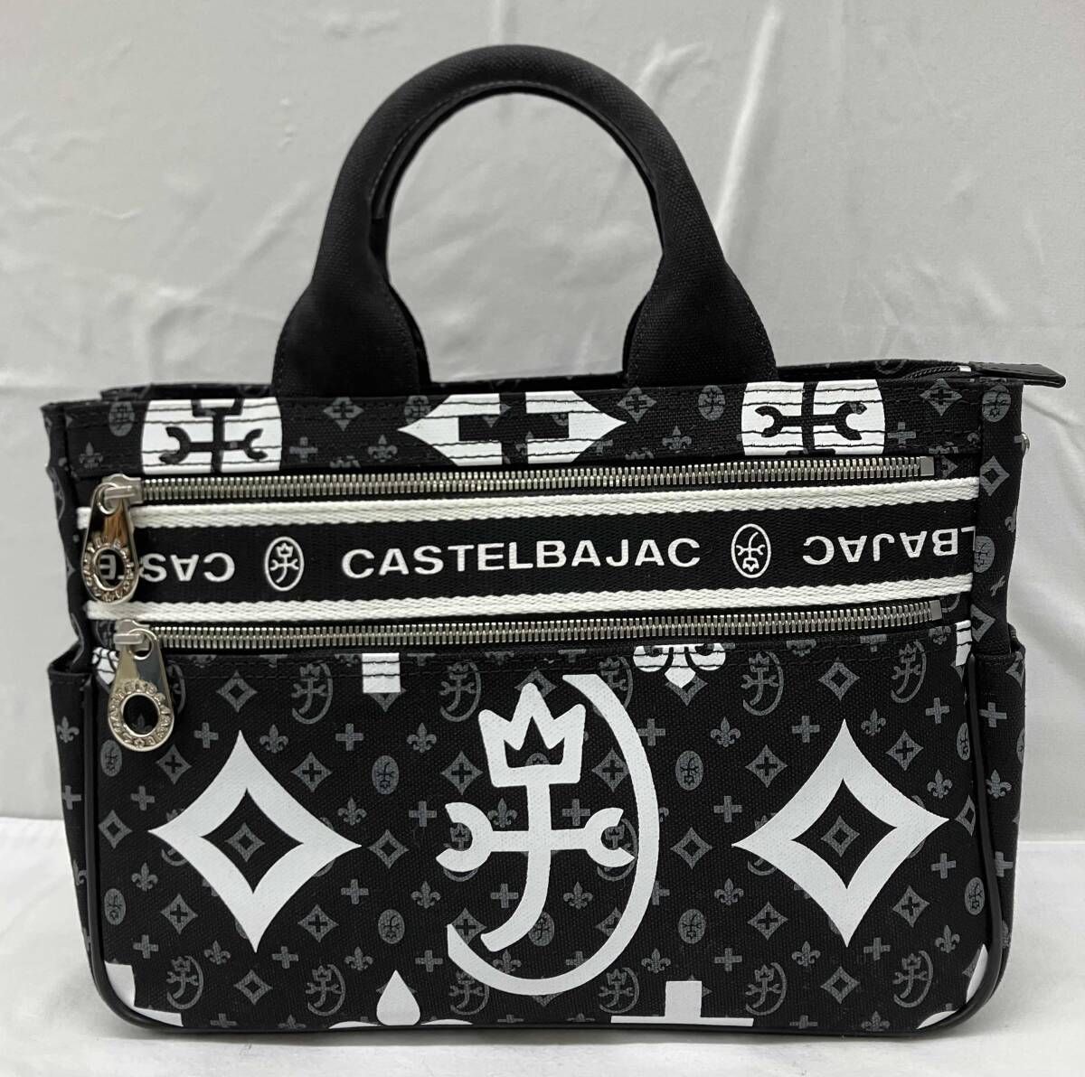 Castelbajac カステルバジャック 038 511 GE 38 ハンドバッグ 総柄 ブラック