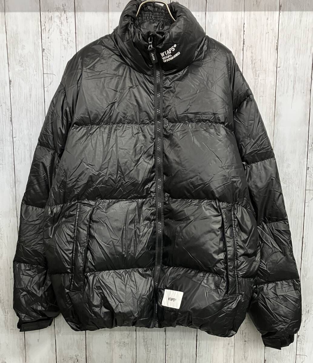 WTAPS ダウンジャケット ダブルタップス スタンドカラー 刺繍ロゴ ブラック size 03