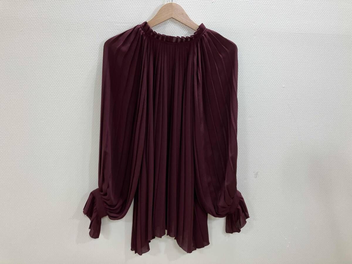 プリーツ ボルドー