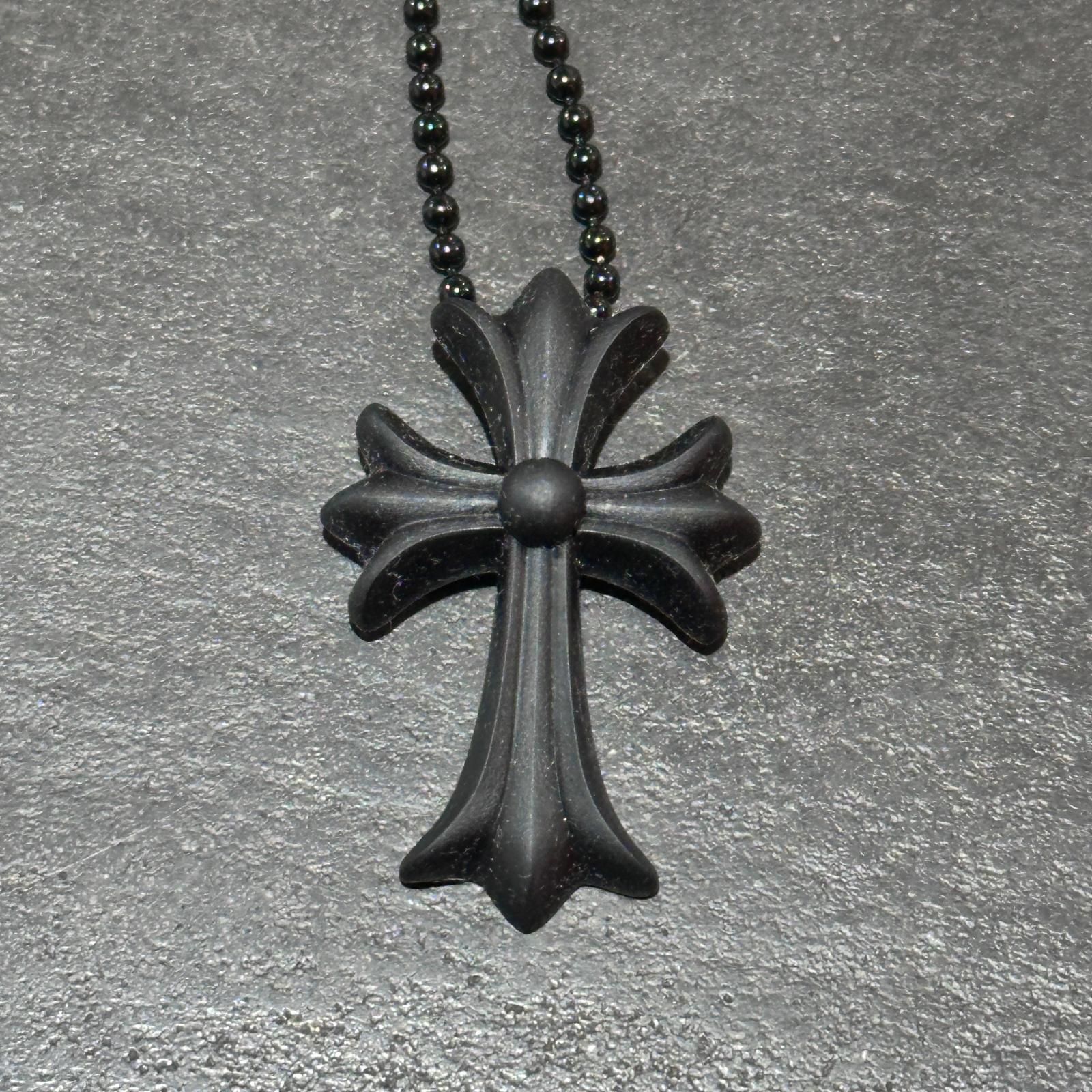 未使用 CHROME HEARTS ラバーネックレス シリコン クロス ネックレス