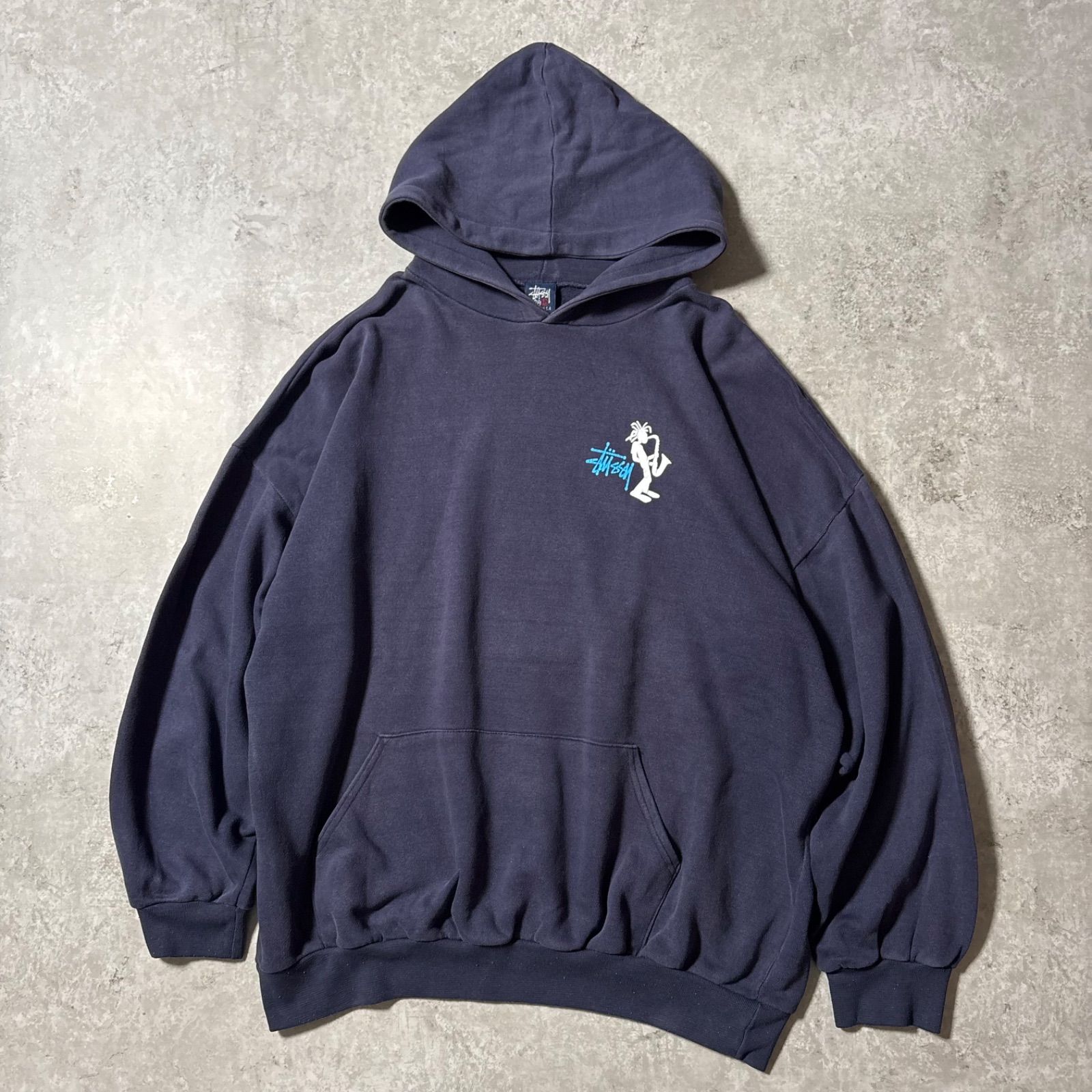 1990 s STUSSY Shadow Man Sax Hoodie