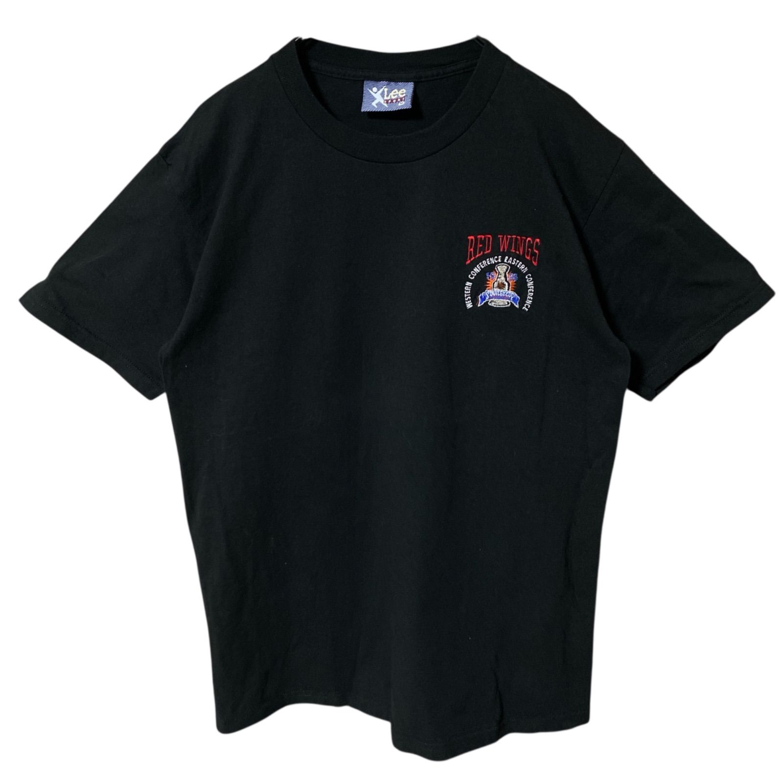 M リー ワンポイント 刺繍 ブラック 黒 Tシャツ レディース ユニセックス メンズ 古着 半袖