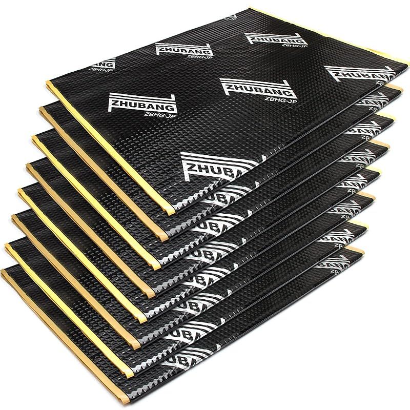 ZHUBANG 制振シート デッドニング 遮音 車 制震シート 防音 制振 防音フォームパネル 吸音シート 800 mm 460 2 入り 格子模様