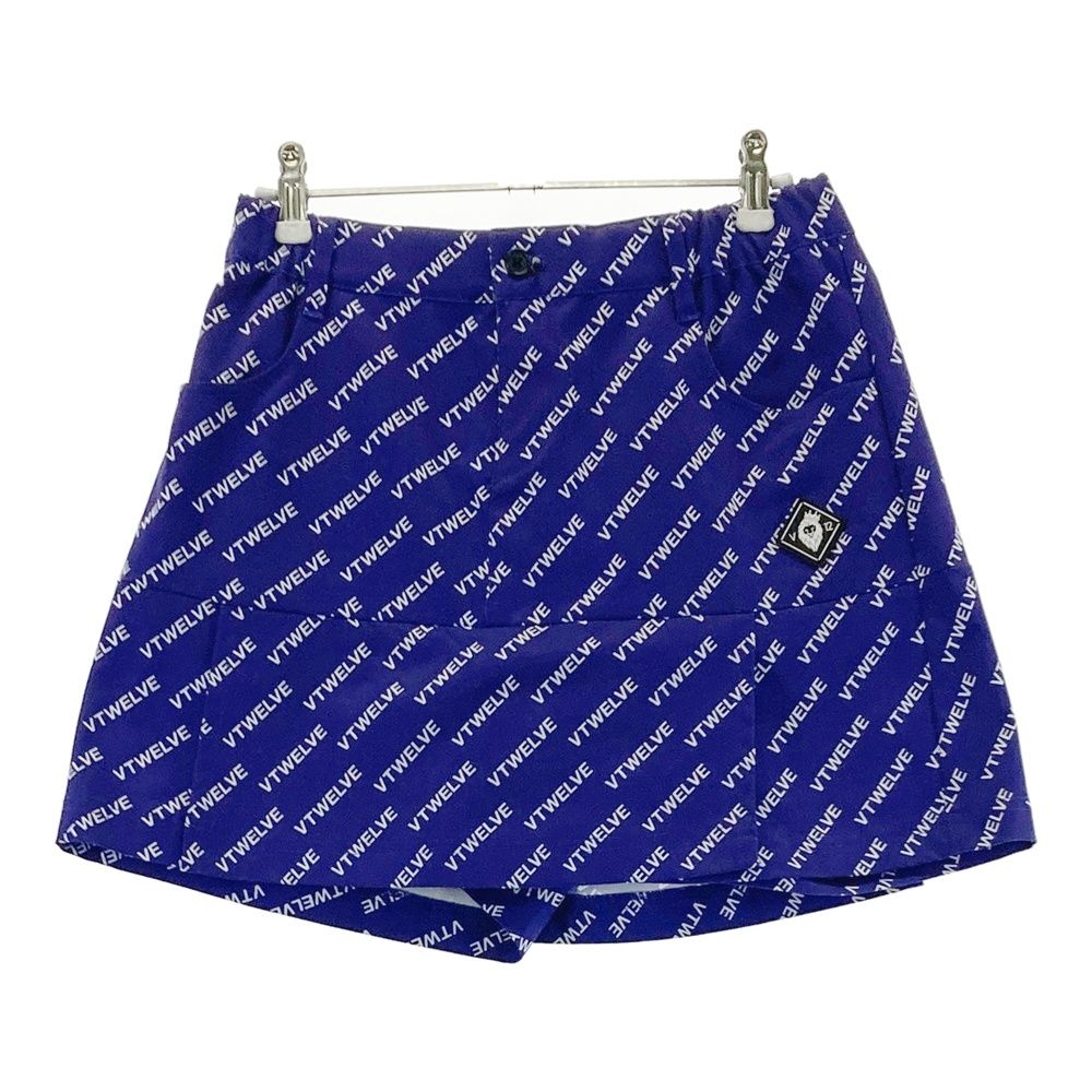 サイズ 2 V 12 ヴィトゥエルヴ インナー付スカート 総柄 ネイビー系 ゴルフウェア レディース ストスト