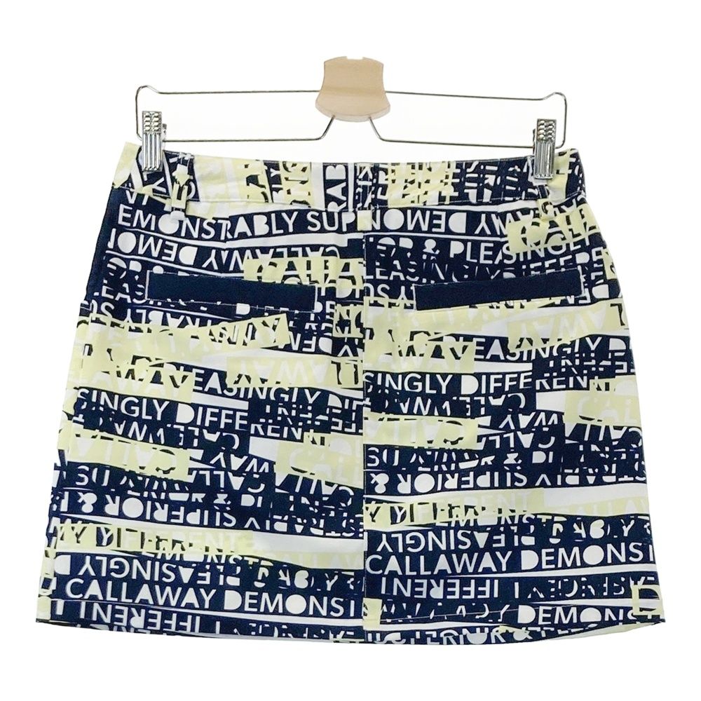 サイズ L キャロウェイ スカート ロゴ総柄 ネイビー系 ゴルフウェア レディース ストスト