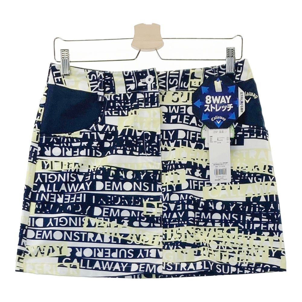 サイズ L キャロウェイ スカート ロゴ総柄 ネイビー系 ゴルフウェア レディース ストスト