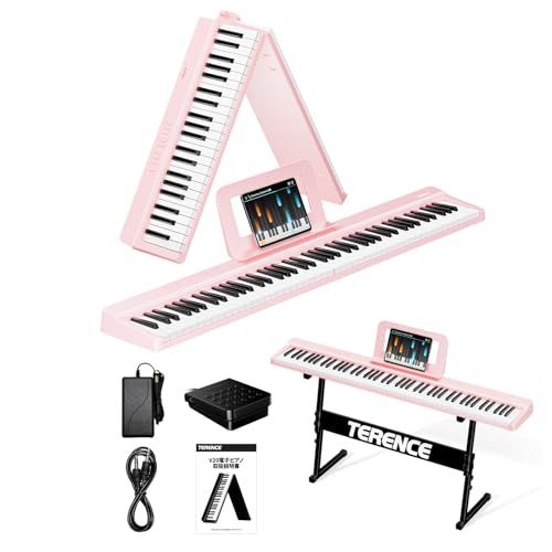 新品】電子ピアノ 88鍵盤 折り畳み式 キーボード タッチレスポンス鍵盤