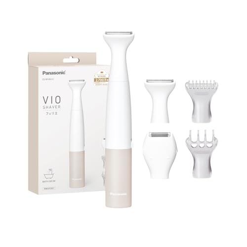 パナソニック VIOシェーバー フェリエ IPX 7防水 ドライ剃り 除毛器 乾電池式 ベージュ調 ES WV 63 E 発売 シナモロールステッカー付