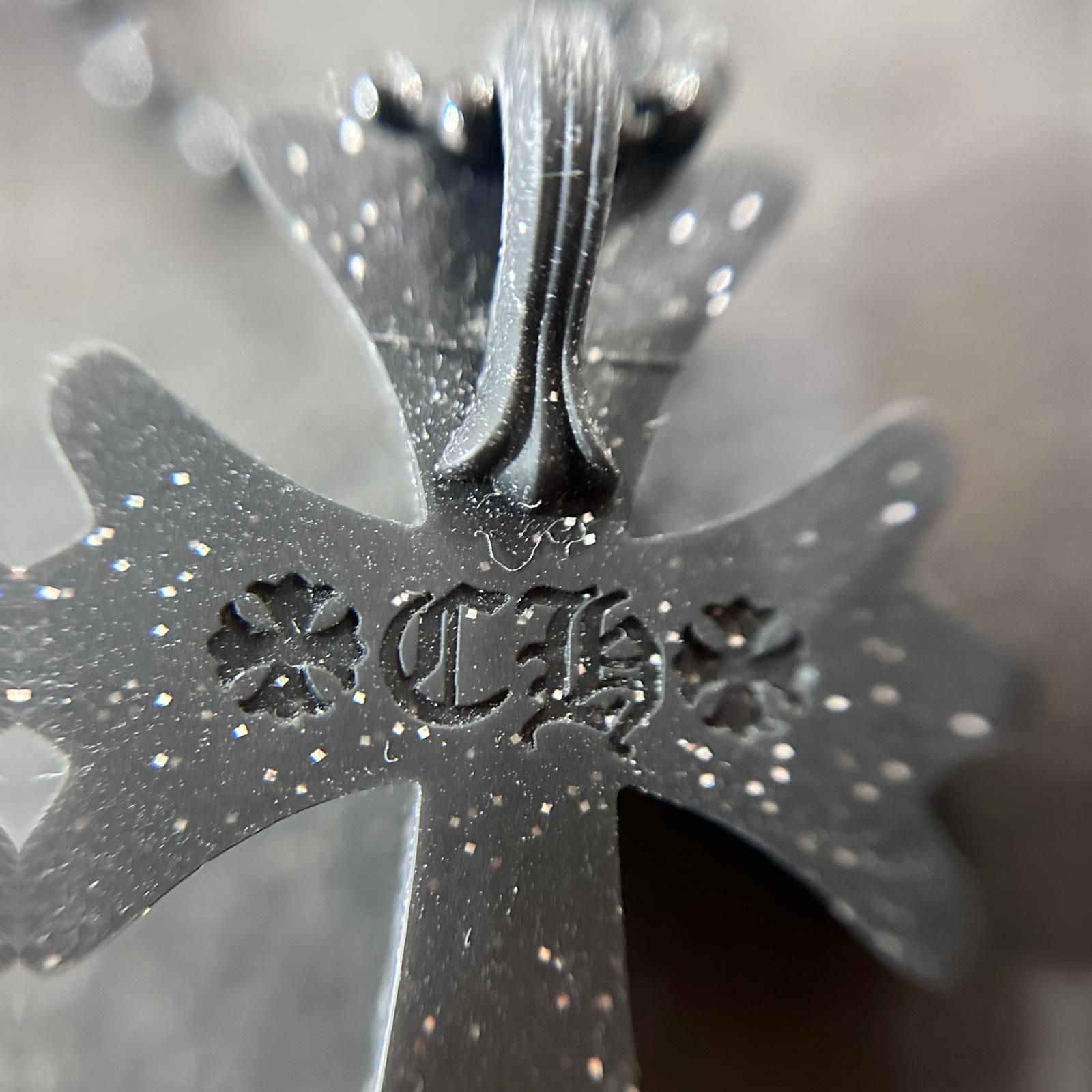 未使用 CHROME HEARTS ラメ ラバーネックレス シリコン クロス