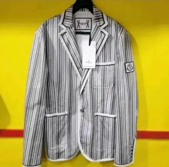 MONCLER モンクレール ガンマブルー ディストレスト ストライプ ブレーザー ジャケット