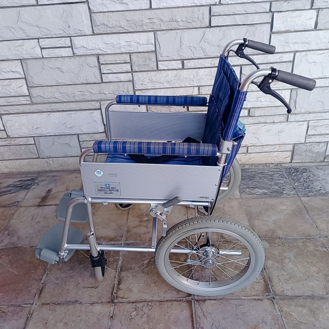 フランスベッド 介助用車椅子 FB-K アルミ製 ブルー 軽量 車椅子 介助