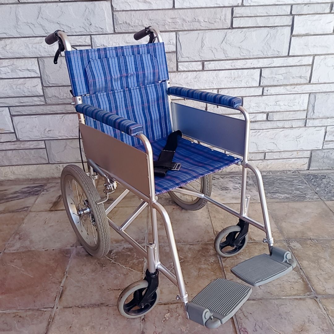 フランスベッド 介助用車椅子 FB-K アルミ製 ブルー 軽量 車椅子 介助